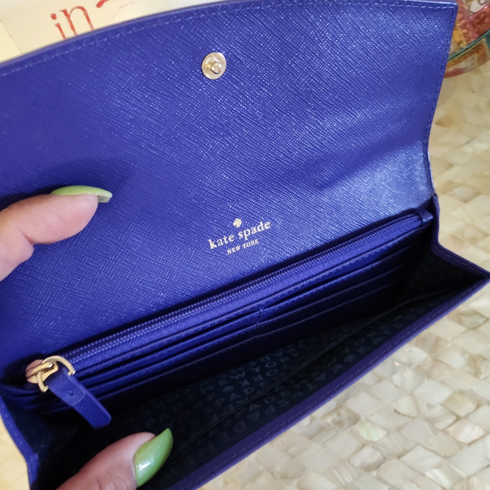 KATE SPADE Monster Wallet Blue **EUC** - Picture 2 of 5